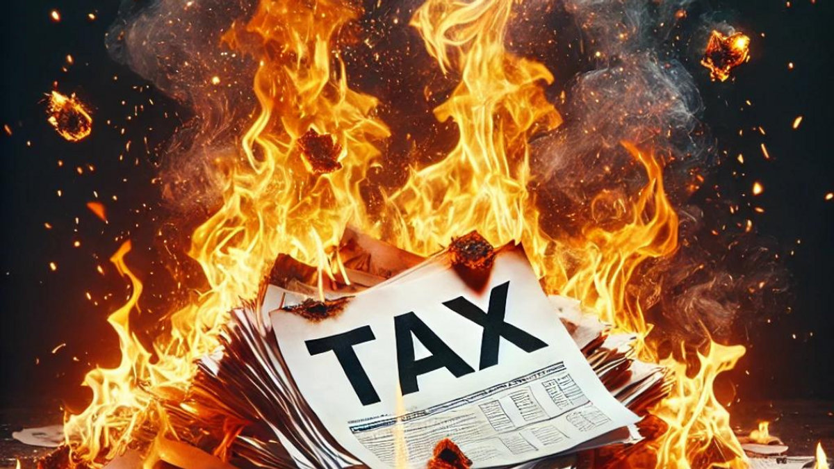 המילה TAX עולה באש